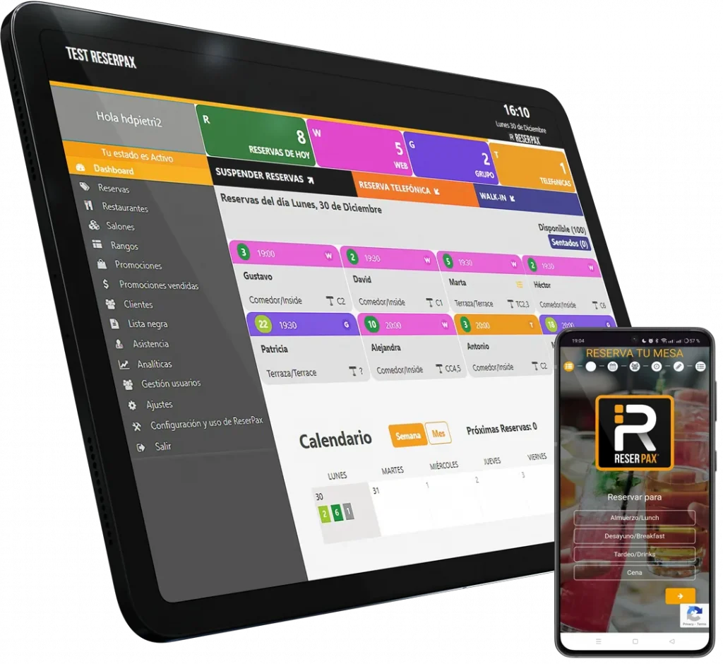 Dashboard ReserPax