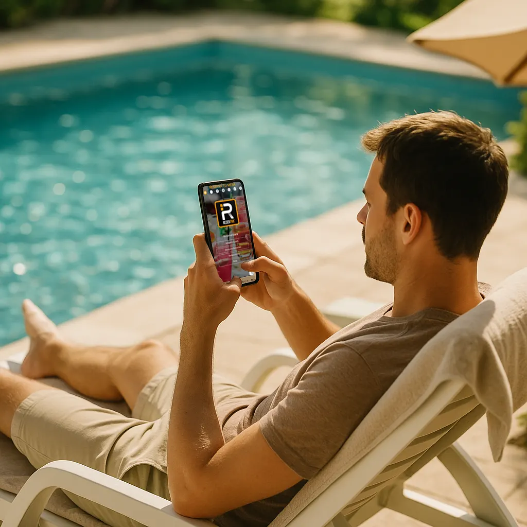 reservando desde la piscina