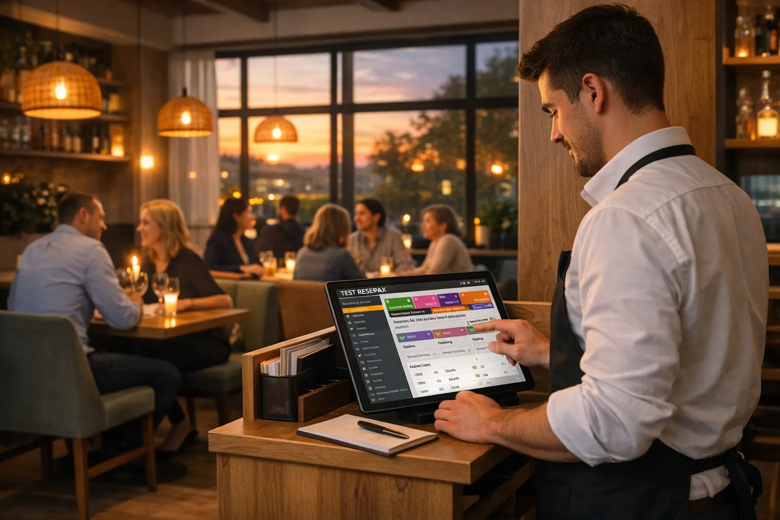 reservas al atardecer